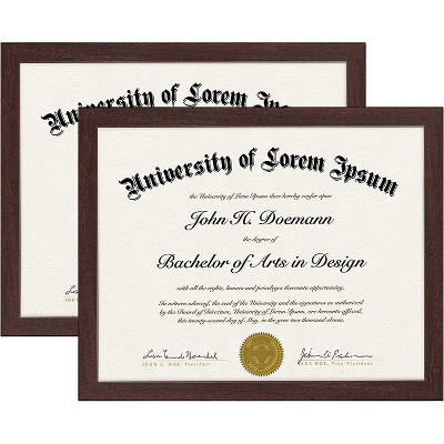 Americanflat 8.5x11 Diploma Frame with Shatter-Resistant Glass - Document Frame with Engineered Wood - Legacy Collection - Dark Oak