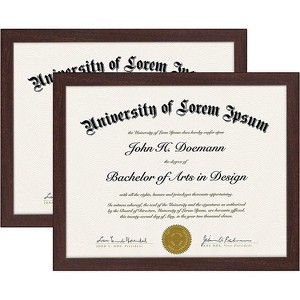 Americanflat 8.5x11 Diploma Frame with Shatter-Resistant Glass - Document Frame with Engineered Wood - Legacy Collection - Dark Oak - 1 of 4