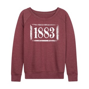 Women's - 1883 - 1883 Logo Lightweight French Terry Wide Neck Long Sleeve Graphic Shirt - 1 of 4