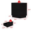 FUFU&GAGA Black Nightstand Side Table with Wave - Patterned Drawers Push-to-open Drawer Design, Modern Bedroom Storage - 3 of 4