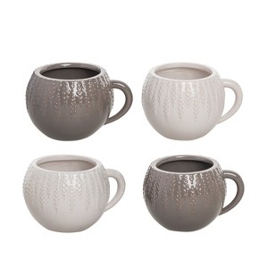 Transpac Stoneware 5.5 in. Multicolor Autumn Floral Common Ground Mugs Set of 4 - 1 of 2
