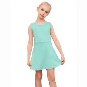 Coolmee Womens Mini Dress Tennis Dress Sleeveless Wrap Built in Shorts Golf Athletic Dress - 1 of 2