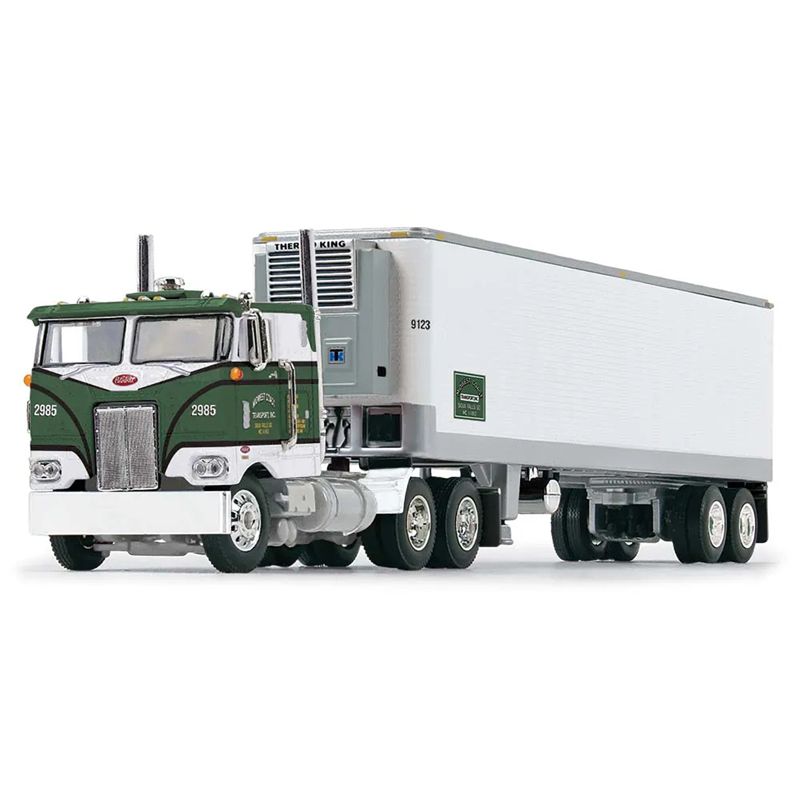 Peterbilt 352 COE 86" Sleeper and 40' Vintage Refrigerated Trailer Green with Graphics 1/64 Diecast Model by DCP/First Gear, 2 of 4