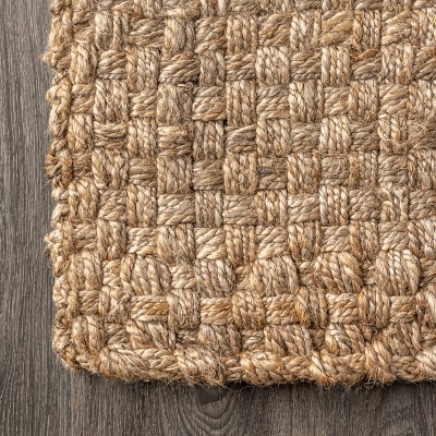 Ivory Braided Handwoven Jute Boucle Runner Rug - 2x8 Feet