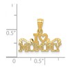 Black Bow Jewelry 14k Yellow Gold I Heart Mommy Pendant, 20mm - 3 of 4