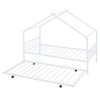 CAVINAS Twin/Full Size House Platform Bed Frame with Fence,Metal Floor Bed for Kids Room,Bedroom - 3 of 4