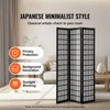VEVOR Room Divider, 3 Panel Japanese Room Divider, Wood Folding Privacy Screen Indoor, Japanese Partition Dividers Portable Decoration Screens Black - 3 of 4