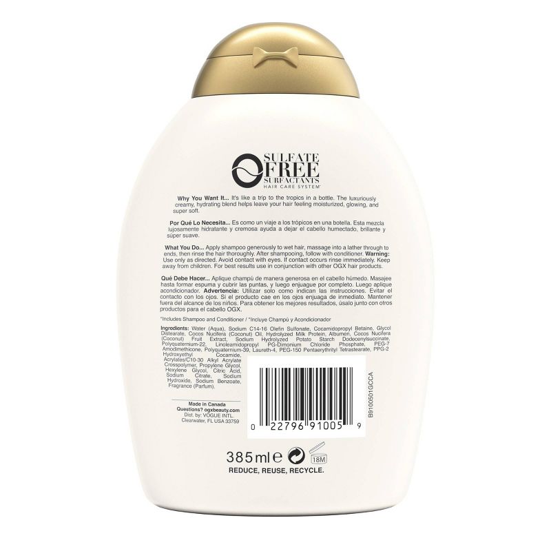 OGX  Nourishing Coconut Milk Shampoo, 3 of 18