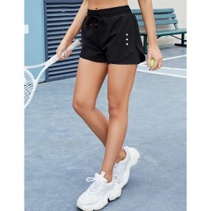Womens Shorts Athletic 2 in 1 Drawstring Running Shorts with Pockets - 1 of 4