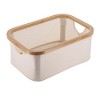 Evideco French Home Goods Foldable Storage Basket with Bamboo Frame and Oxford Fabric, Rectangular Multi-Storage Organizer - 2 of 4