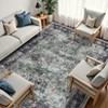 Area Rug Washable Rug Vintage Traditional Distressed Indoor Foldable Thin Retro Accent Non Slip Carpet Mat Gray Green - 4 of 4
