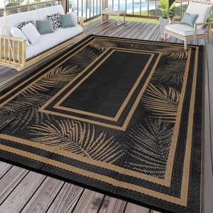 Waterproof Outdoor Rug 9x12, Reversible Outdoor Plastic Straw Rug for Patio, RV Camping Rug Picnic Mat Outside for Beach Deck Backyard Balcony - 1 of 4