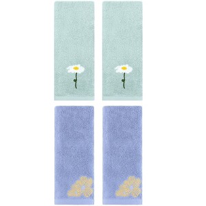REGALWOVEN Cotton Soft Absorbent Floral Pattern Hand Towel 13" x 30" - 1 of 4
