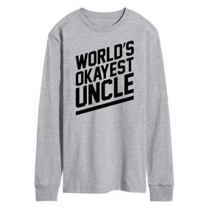 Men's - Instant Message - World's Okayest Uncle Long Sleeve Graphic T-Shirt - 1 of 4