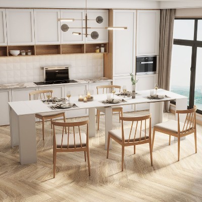 Vince Multifunctional Extendable Console Table, Large Size Dining Table - The Pop Home