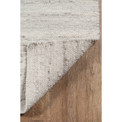 Ivory and Gray Hand-Woven Wool 5' x 7' Area Rug