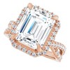 Pompeii3 5 3/4Ct Emerald Cut Moissanite & Diamond Engagement Ring White Yellow Rose Gold - 4 of 4