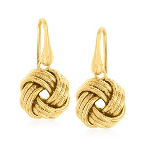 Ross-Simons 18kt Gold Over Sterling Love Knot Drop Earrings - 1 of 4