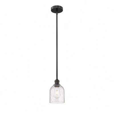 Bella - 1 Light Stem Hung Mini Pendant In Industrial Style-9 Inches Tall and 5.5 Inches Wide