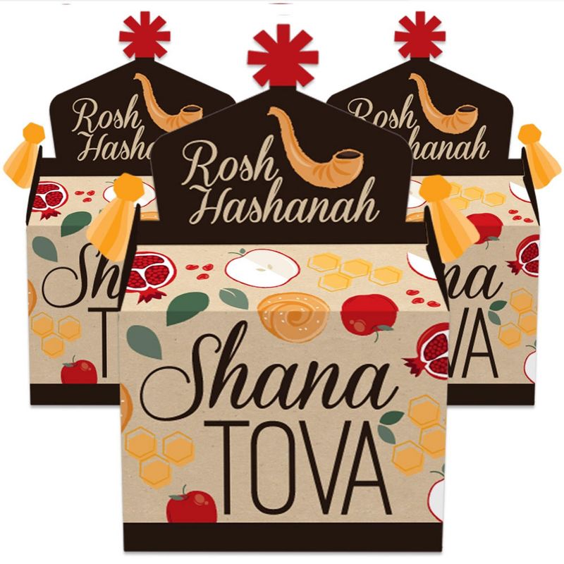 Big Dot of Happiness Rosh Hashanah - Treat Box Party Favors - New Year Goodie Gable Boxes - Set of 12, 3 of 10