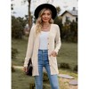 Women's Sweater Cardigan Ribbed Knit Long Sleeve Cardigan Solid Color Open Front Sweater - 3 of 4
