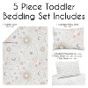 Sweet Jojo Designs Girl Toddler Bedding Set Celestial Pink Gold and Grey 5pc - 3 of 4