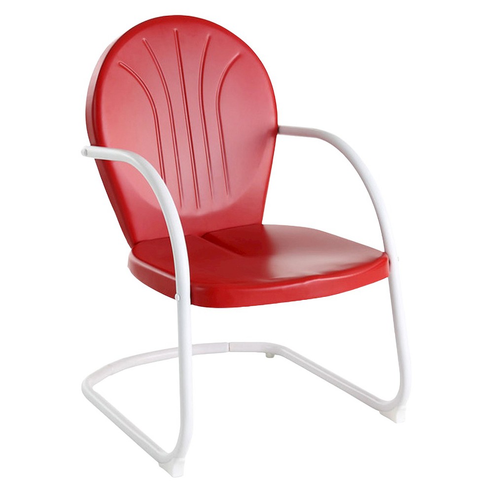 Photos - Garden Furniture Crosley Metal Patio Arm Chair - Red 