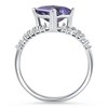 Pompeii3 Amethyst & Diamond Ring 10k Gold Lab Created - 2 of 4