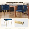 MOONMISS Velvet Woven Dining Chairs Set of 2 with Gold Metal Legs for Living Room, Dining Room, Kitchen - 3 of 4