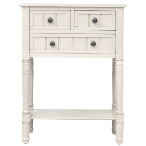 OUTSUPPLY Slim Console Table with 3 Drawers & Shelf, Solid Wood Sofa Table for Narrow Spaces, Easy Assembly, Living Room & Entryway - 1 of 4