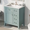KIGFTSOD 30" Bathroom Vanity with Sink Combo, Green Bathroom Cabinet with Drawers, Solid Frame and MDF Board - 2 of 4