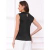 INSPIRE CHIC Women's Satin Sleeveless Mock Turtleneck Ruched Dressy Tank Tops - 3 of 4