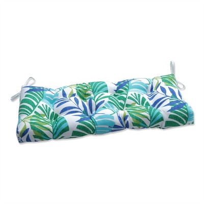 Pillow Perfect 18" x 44" Islamorada Outdoor/Indoor Blown Bench Cushion Blue/Green