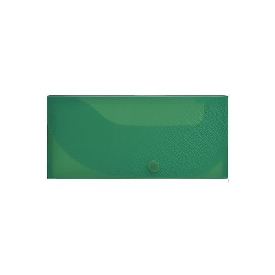 JAM Paper Plastic Pencil Case Snap Button Pencil Case Box Dark Green 166532741