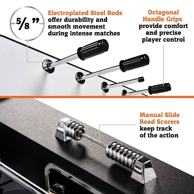 Phoenix 56'' White and Black Foosball Table with Engineered Wood Frame