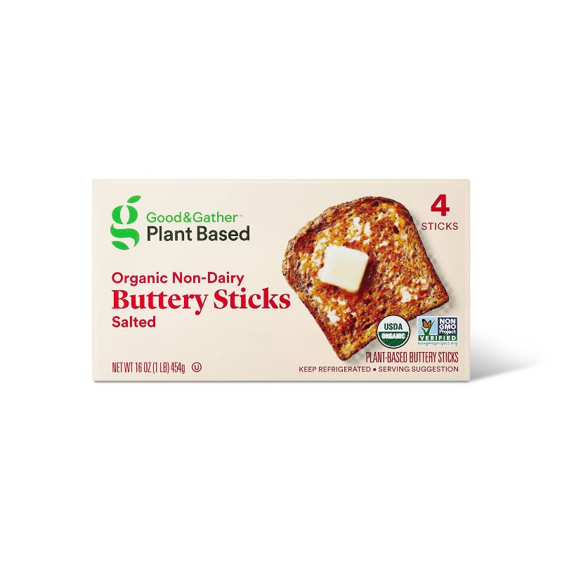 Plant Based Organic Non-Dairy Salted Buttery Sticks - 16oz/4ct - Good &#38; Gather&#8482;, 1 of 5