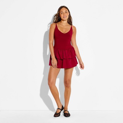 Женские платья Wild Fable Women's Tiered Mini Dress - Wild Fable™ Red M — фото 2