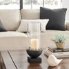 Danya B Modern Black Metal Bold Pedestal and Glass Pillar Votive Candle Holder - Small - 2 of 4