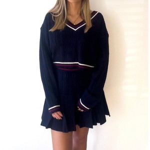 Women's V Neck Sweater Set - Stitched Clothing Co. - 1 of 1