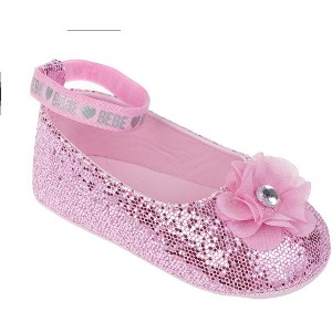 bebe Girl's Shoes - Infant Flats with Glitter and Rhinestone - Flats for Infants - 1 of 4