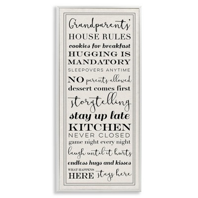 Stupell Industries Grandparents House Rules, 13" x 30"