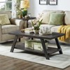 Roundhill Furniture Athens Contemporary Replicated Wood Shelf Coffee Set Table in Charcoal Finish - 2 of 4