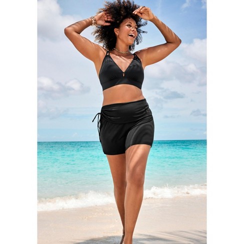 Swimsuits For All Women s Plus Size Pack N Go Relaxed Drawstring