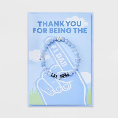 Little Words Project Dad Card and Beaded Bracelet Set 2pc - Blue