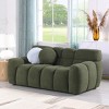 NicBex 64.96 Inch Boucle Loveseat Sofa,2-Seater Upholstered Sofa with 2 Round Pillows for Living Room,Office,Apartment,Green - 2 of 4