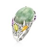 Ross-Simons Jade and 0.90 ct. t.w. Multi-Gemstone Ring in Sterling Silver - 3 of 4