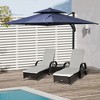 Outsunny 10 x 10FT Offset Patio Umbrella, Hanging Cantilever Umbrella, Square Shape, Aluminum Cross Base, Tilt, 360-Degree Rotation - 3 of 4