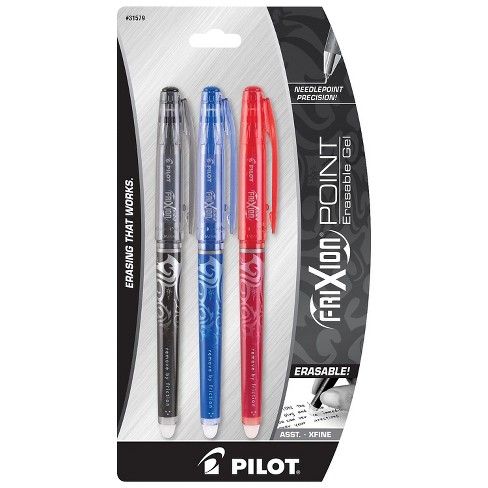 Pilot FriXion Clicker Retractable Gel Ink Pens, Eraseable, Fine Point  0.7mm, Blue Ink, Pack of 3 with Bundle 2 Packs of Refills