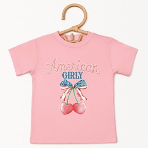 The Juniper Shop American Girly Cherries Coquette Toddler Short Sleeve Tee - 1 of 4