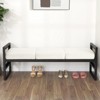Bekrvio 57'' Long Upholstered Boucle Bench with Metal Frame & PE Rattan Sides, End of Bed Seating Bench, Modern Entryway Bench for Living Room - 2 of 4